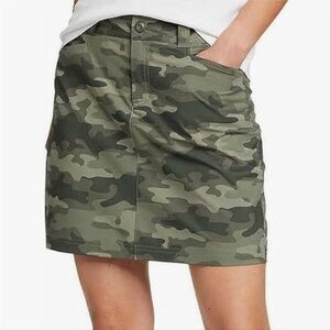 NWT Eddie Bauer Women UPF50 Adventurer 2.0 Skort Two-Way Active Stretch Camo 10